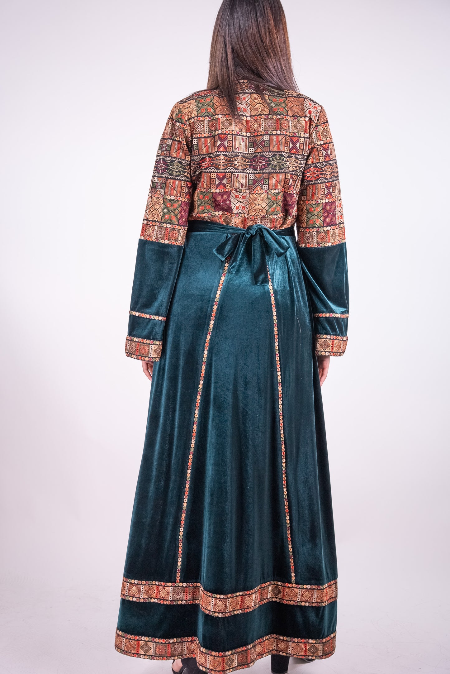 Traditional Embroidered Velvet Dress