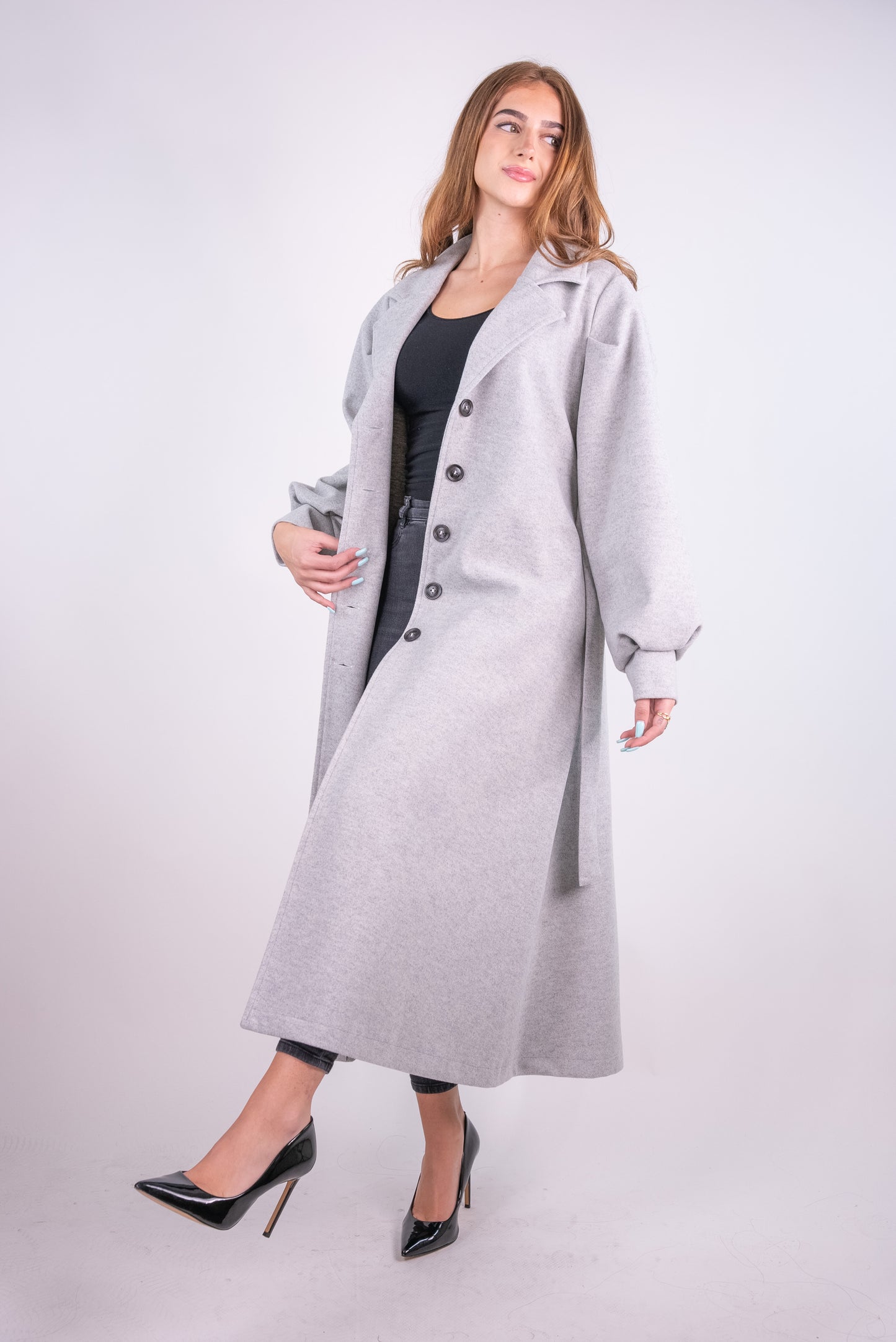 Wool Blend Wrap Coat