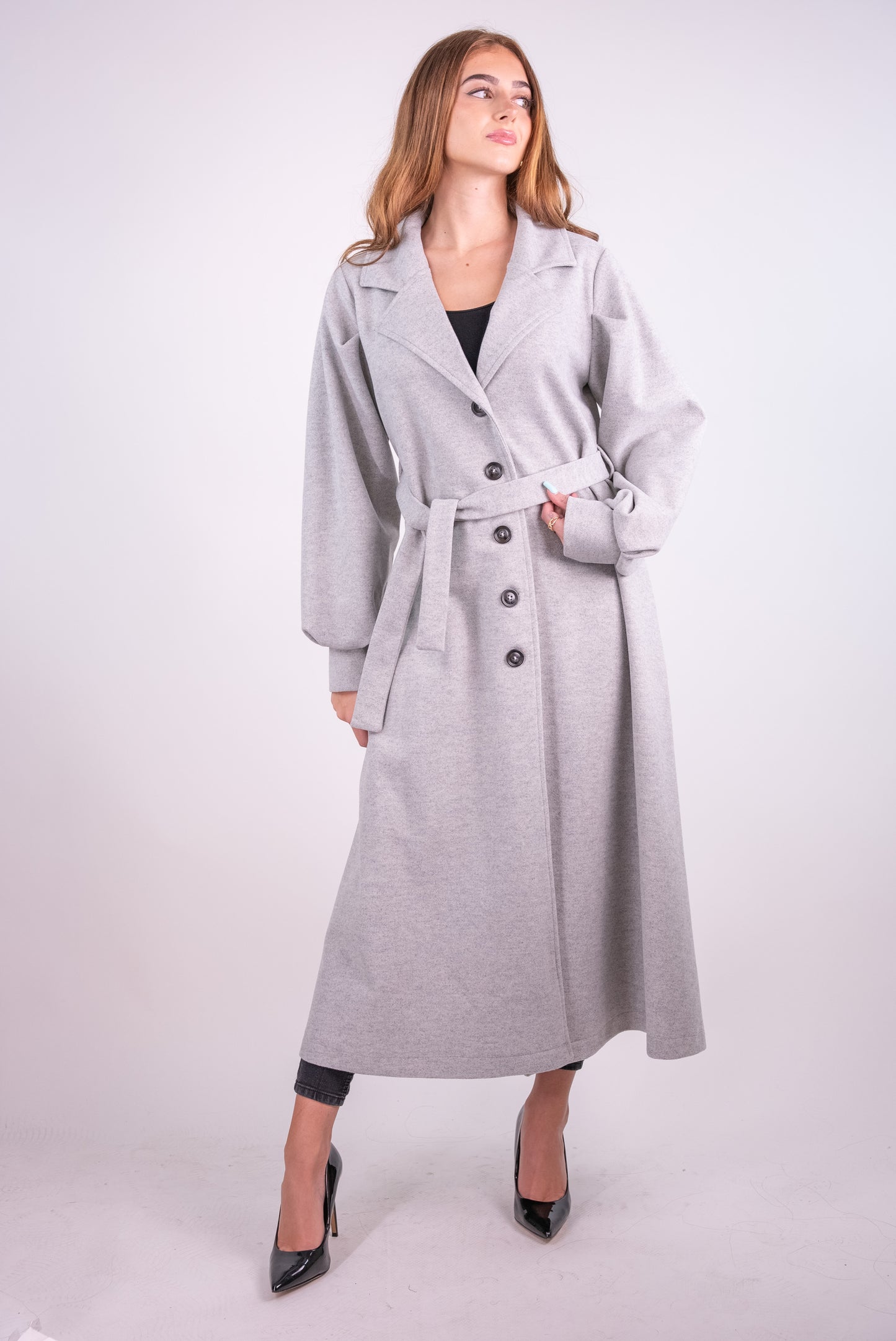 Wool Blend Wrap Coat