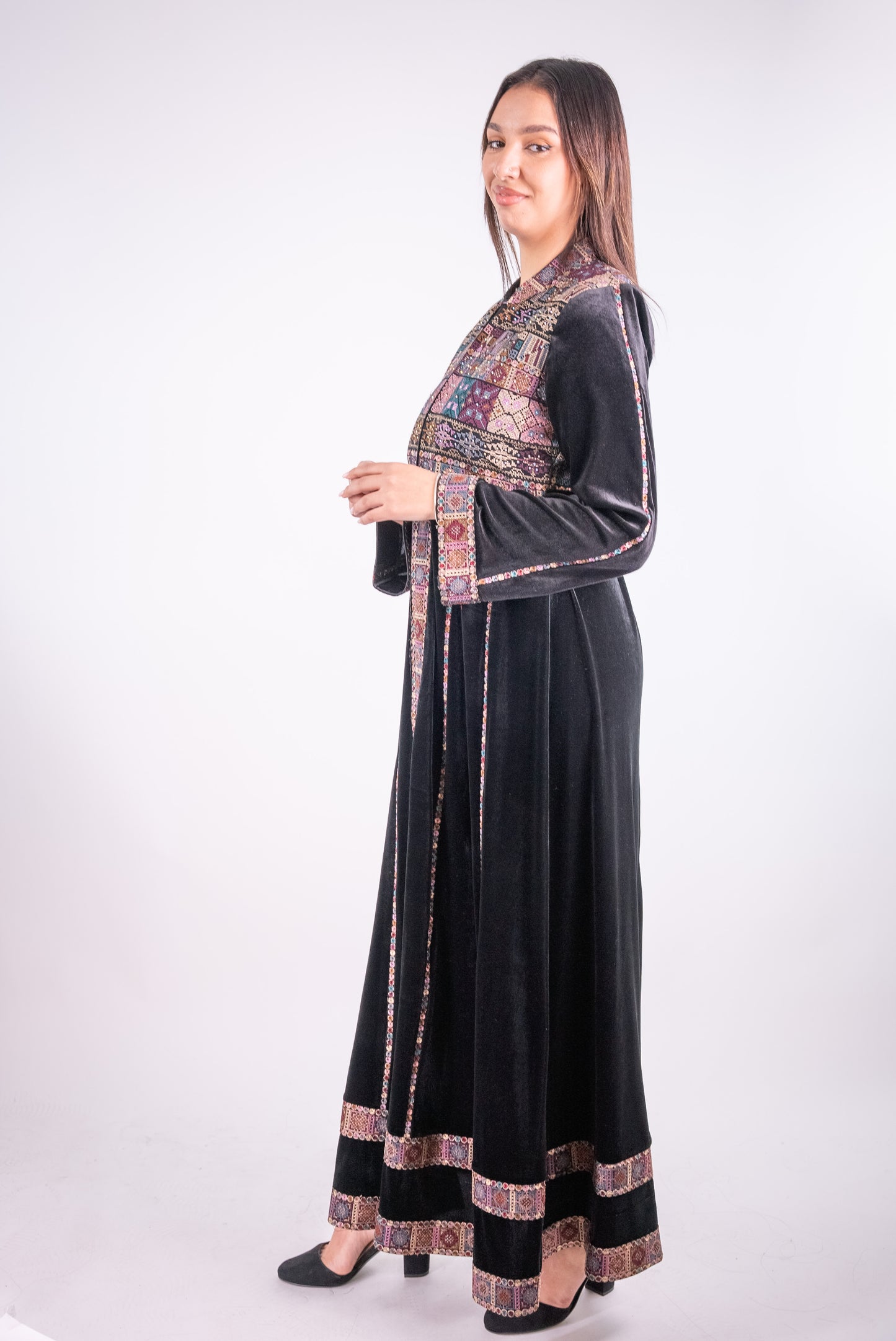 Traditional Embroidered Velvet Dress
