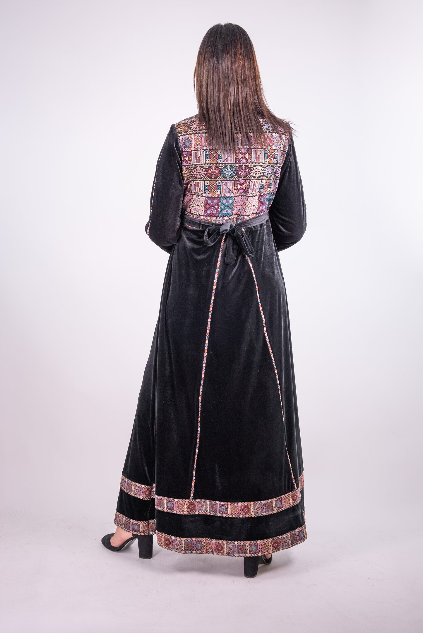 Traditional Embroidered Velvet Dress