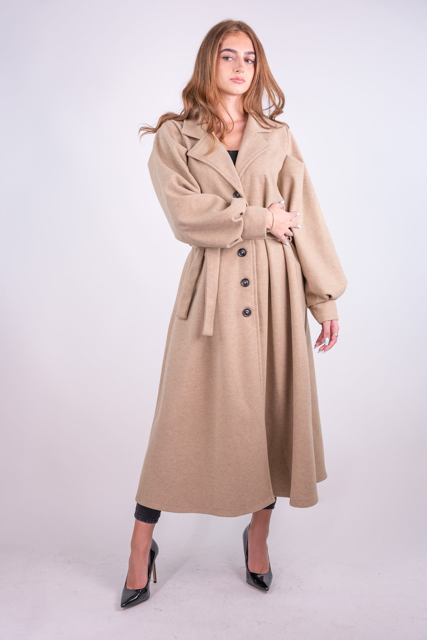 Wool Blend Wrap Coat