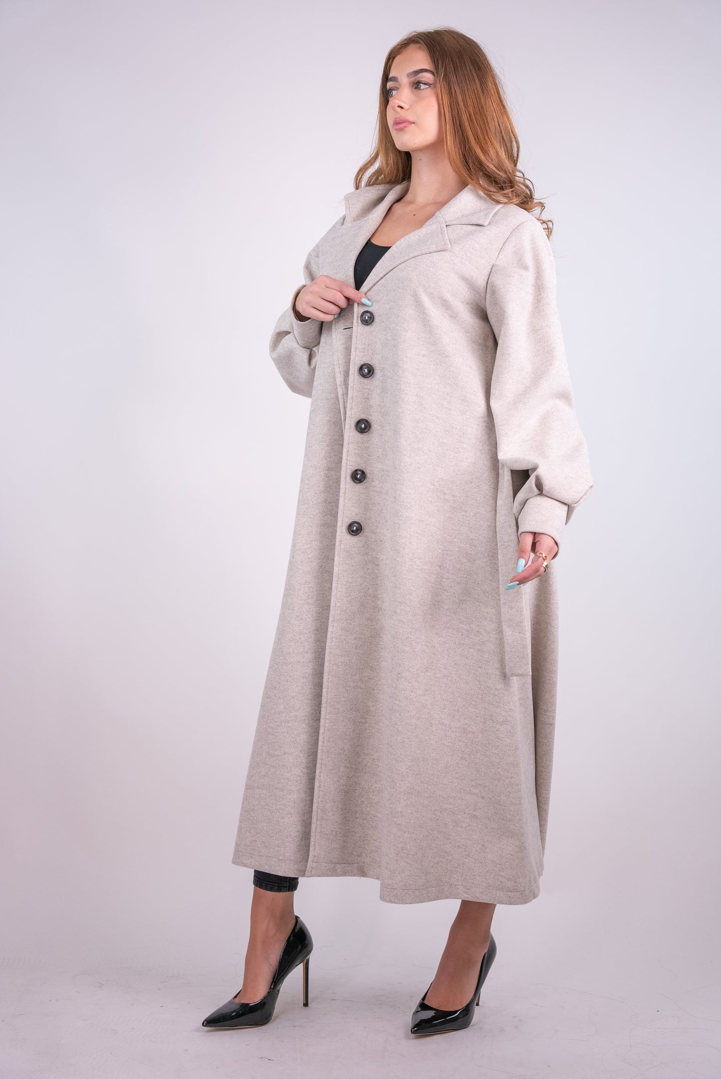 Wool Blend Wrap Coat
