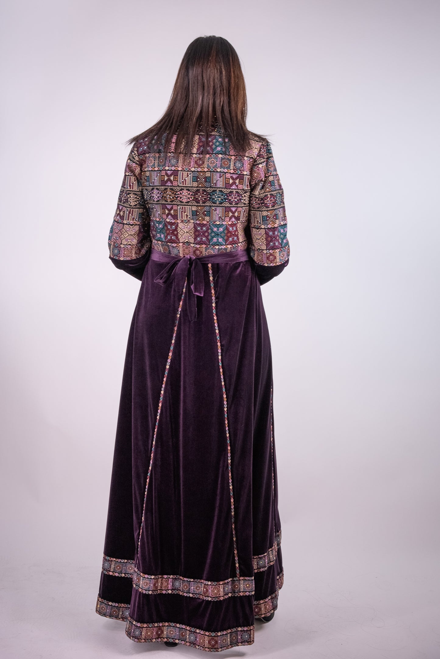 Traditional Embroidered Velvet Dress