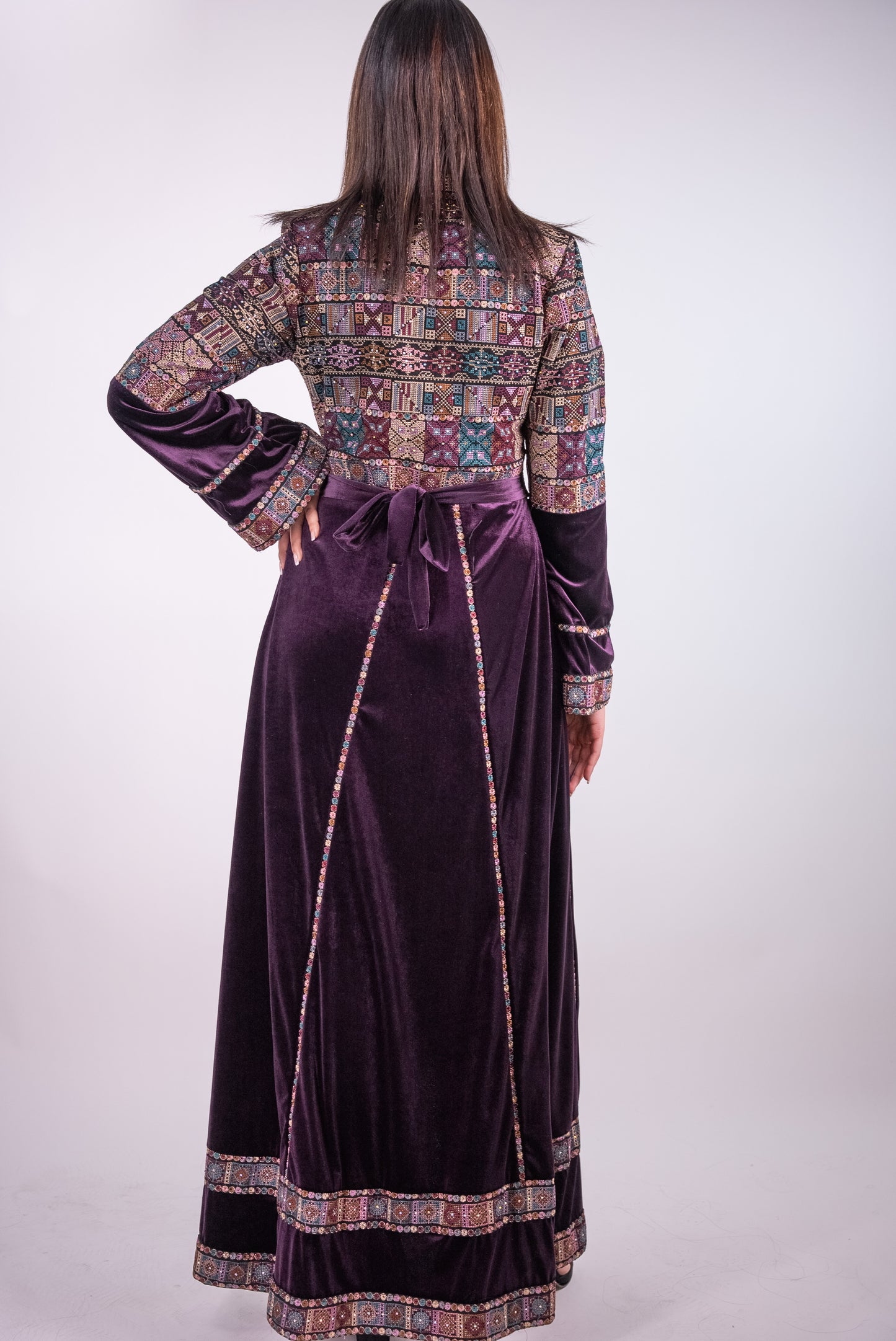 Traditional Embroidered Velvet Dress