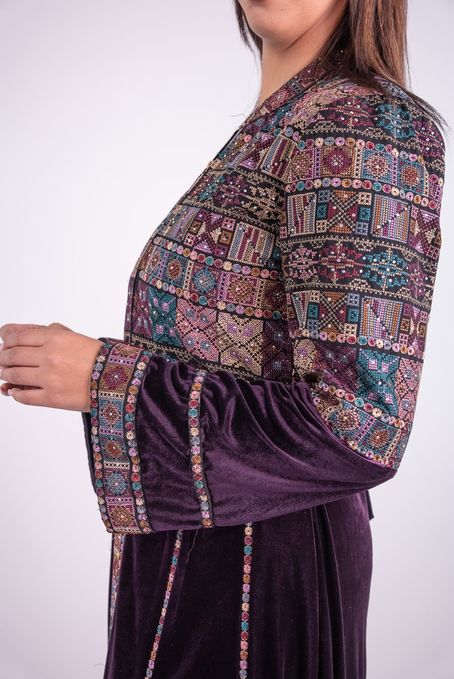 Traditional Embroidered Velvet Dress