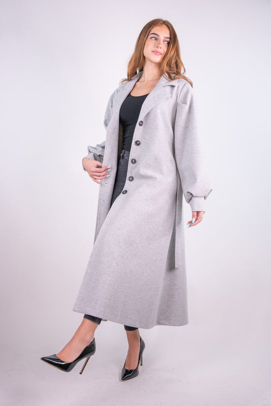 Wool Blend Wrap Coat