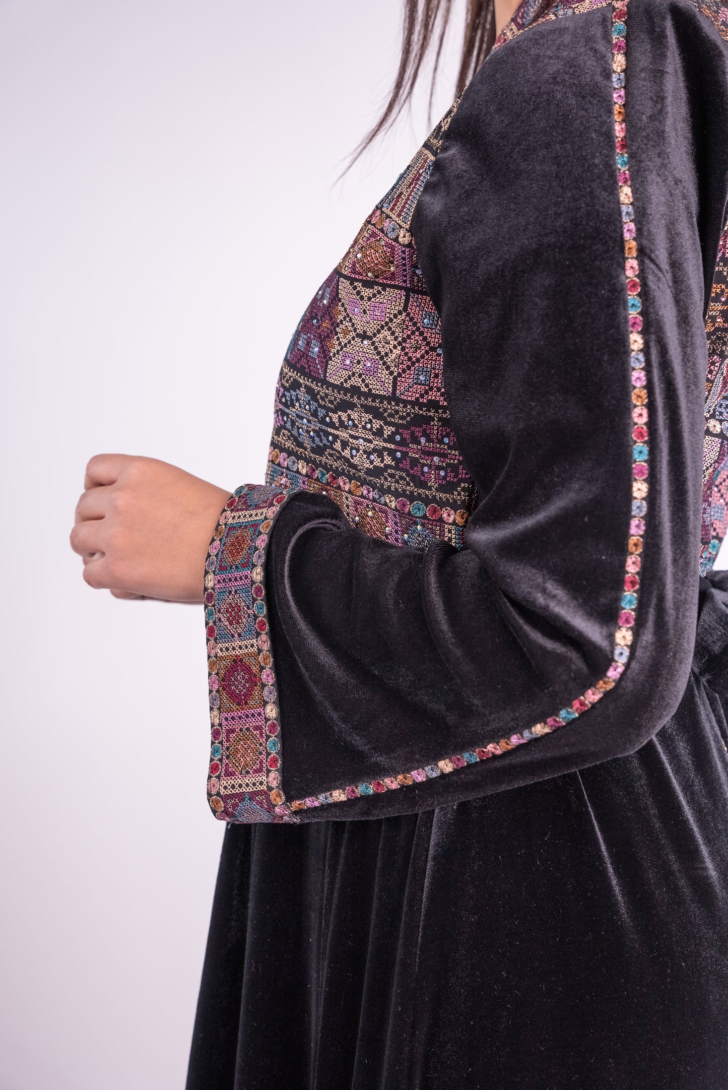 Traditional Embroidered Velvet Dress