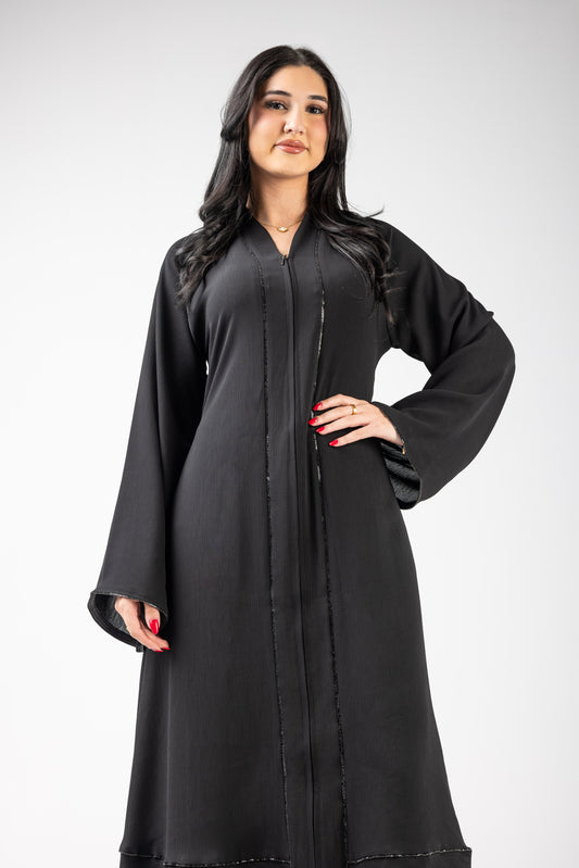 Closed Abaya with Embellished lines