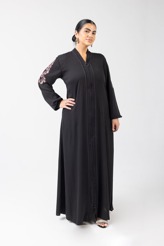 Elegant Abaya with rosy Embroidery