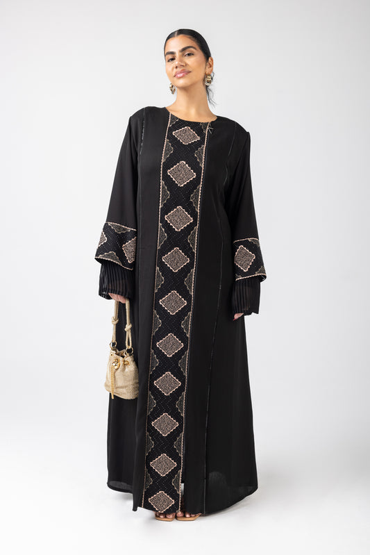 Abaya with traditional Embroidery